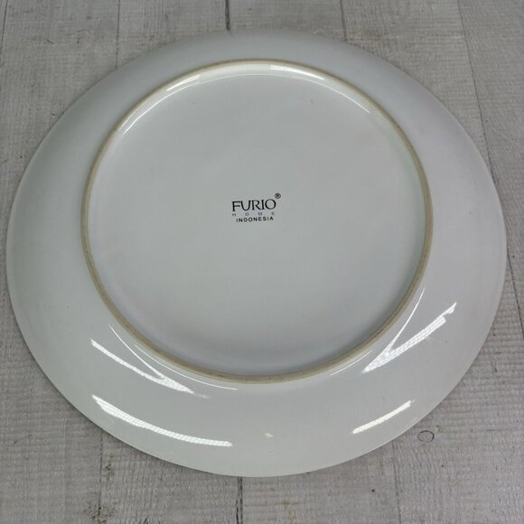 Furio Home EDEN Brown With Fruit Center Coupe Smooth 11" Dinner Plates Set of 3 - Picture 7 of 16